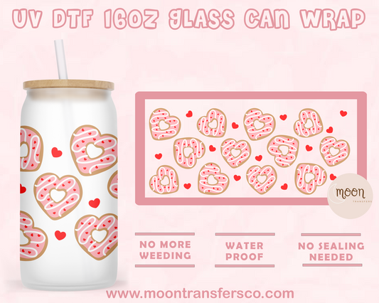 Donuts- UV DTF 16oz Glass Can