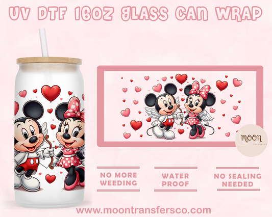 Mini Love- UV DTF 16oz Glass Can