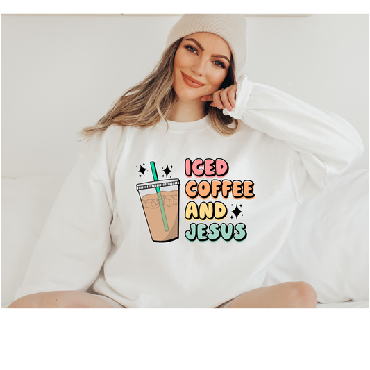 Iced Coffee and Jesus- Full Color DTF Transfer