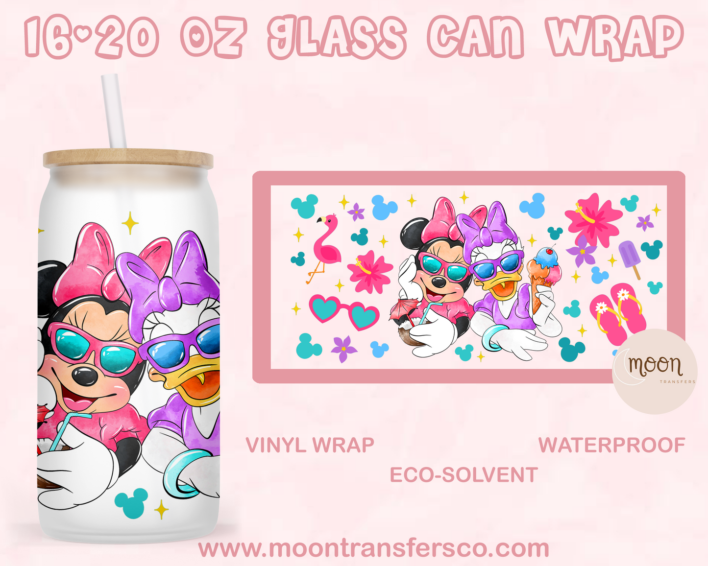 013| Glass Tumbler Wrap| Vinyl Decal | Glass Can Wraps