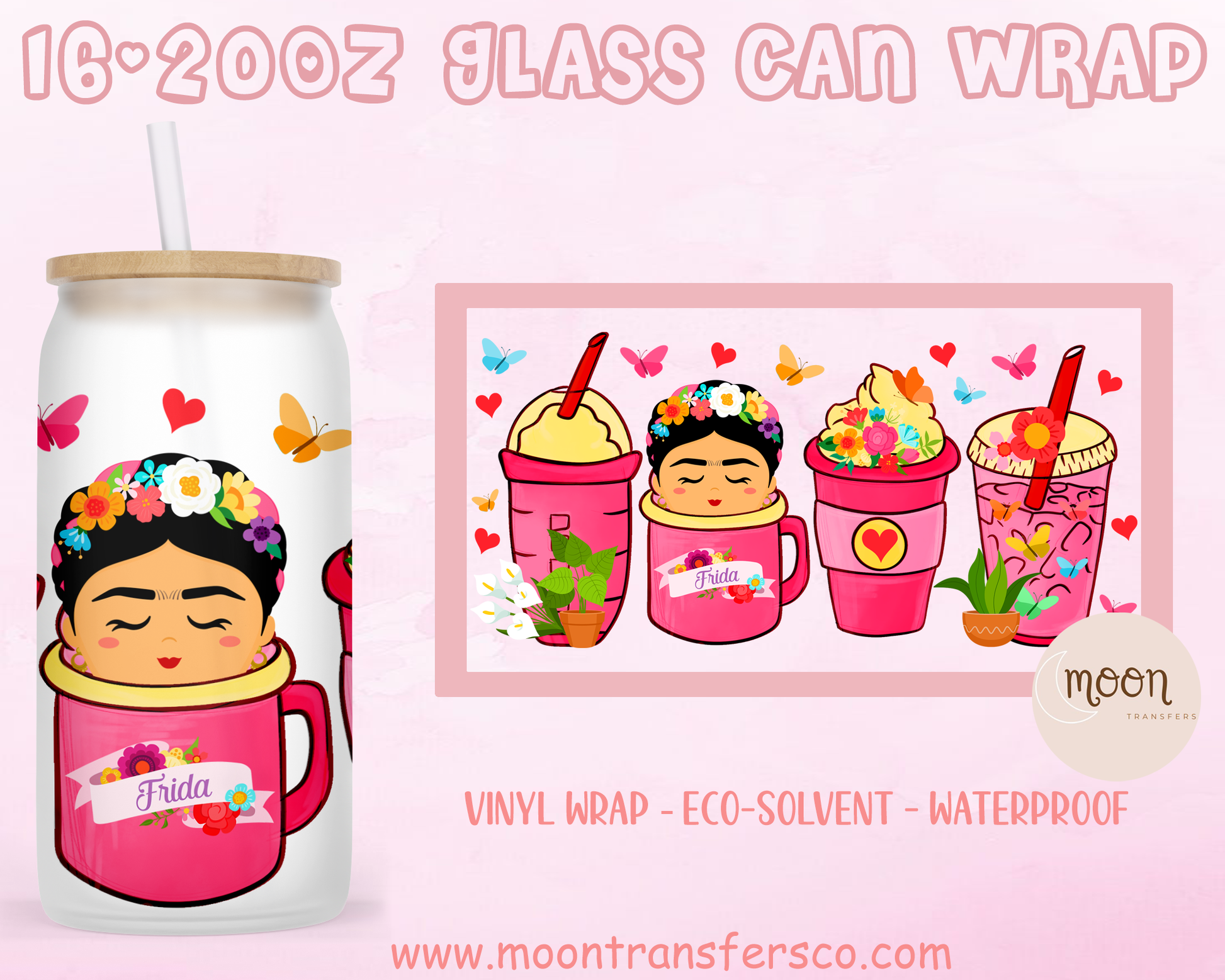 Glass cup wraps (vinyl)