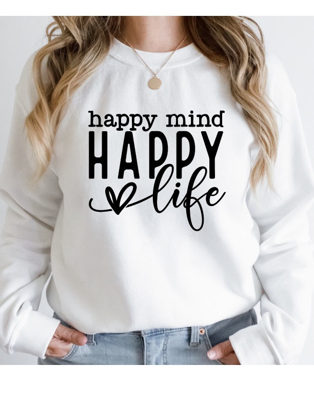 Happy Mind/Life -Screen Print Transfer (RTS)